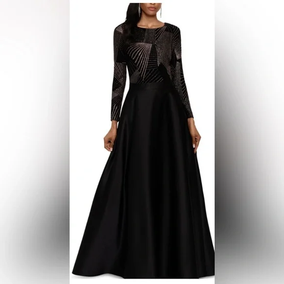 Betsy & Adam | Dresses | Betsy Adam Black And Gold Wedding Guest Bridesmaid  Gown Size 4 | Poshmark